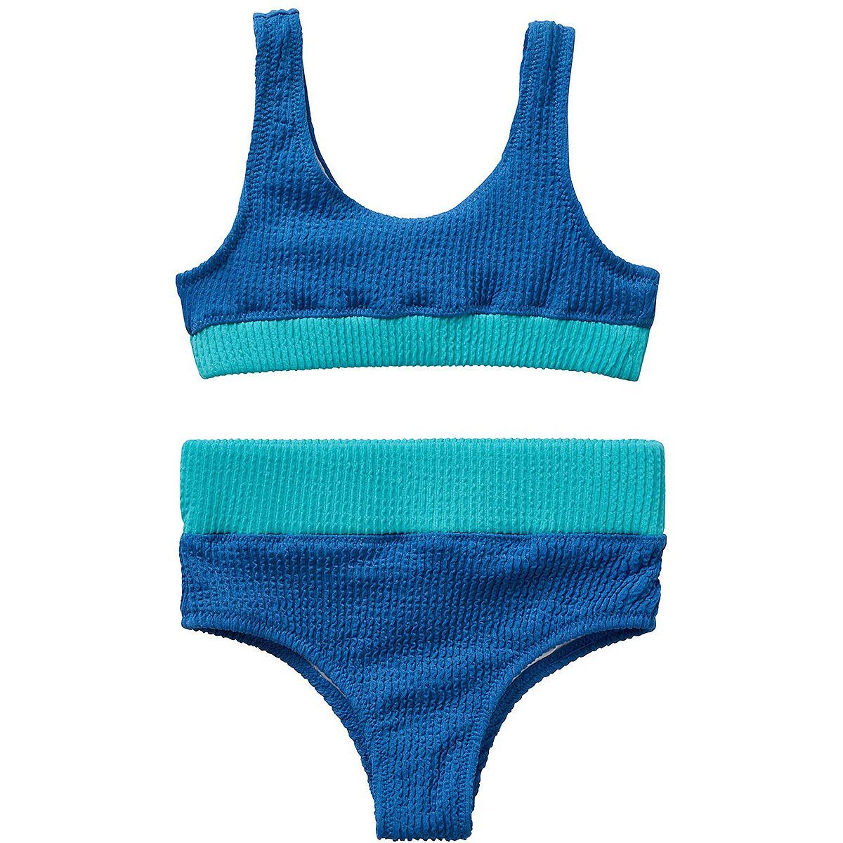 Image of Seaesta Surf Crinkle Two Piece Swimsuit - Girls' Indigo, 9/10