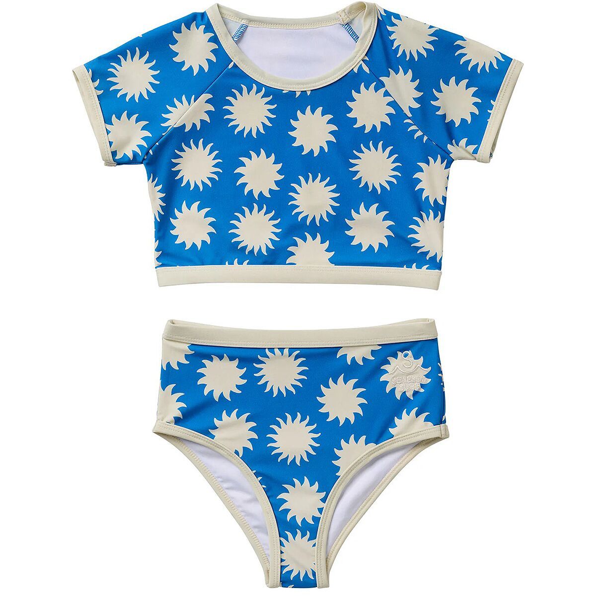 Image of Seaesta Surf Cropped Rashgaurd Suit - Girls' Bleu, 7/8