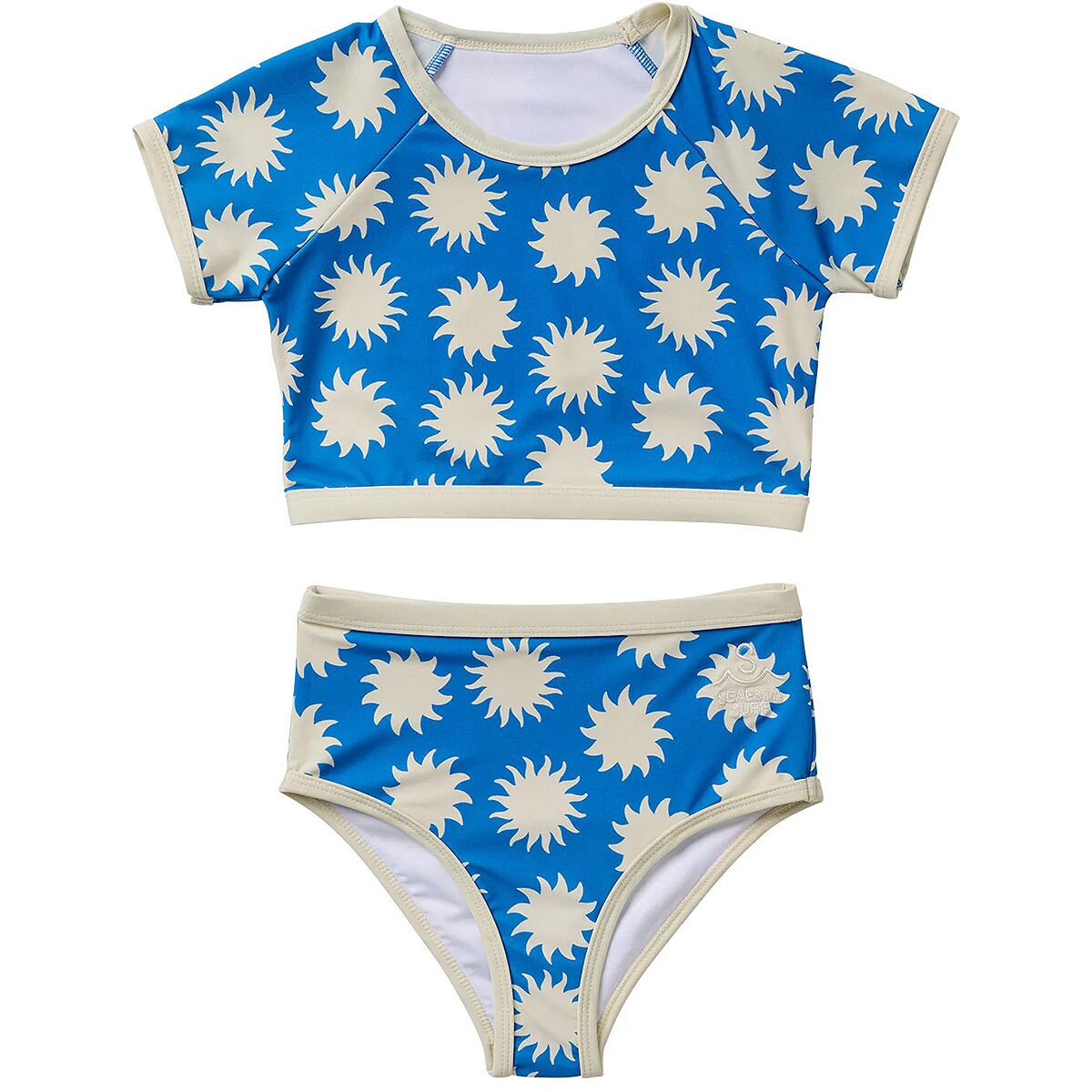 Image of Seaesta Surf Cropped Rashgaurd Suit - Girls' Bleu, 5/6