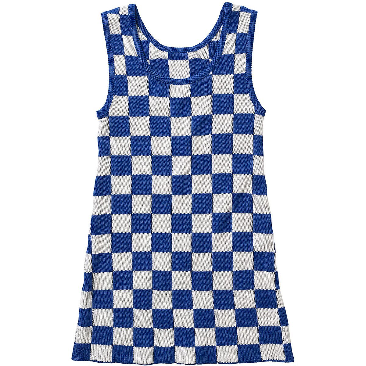 Image of Seaesta Surf Knit Checker Dress - Girls' Navy, 4/5