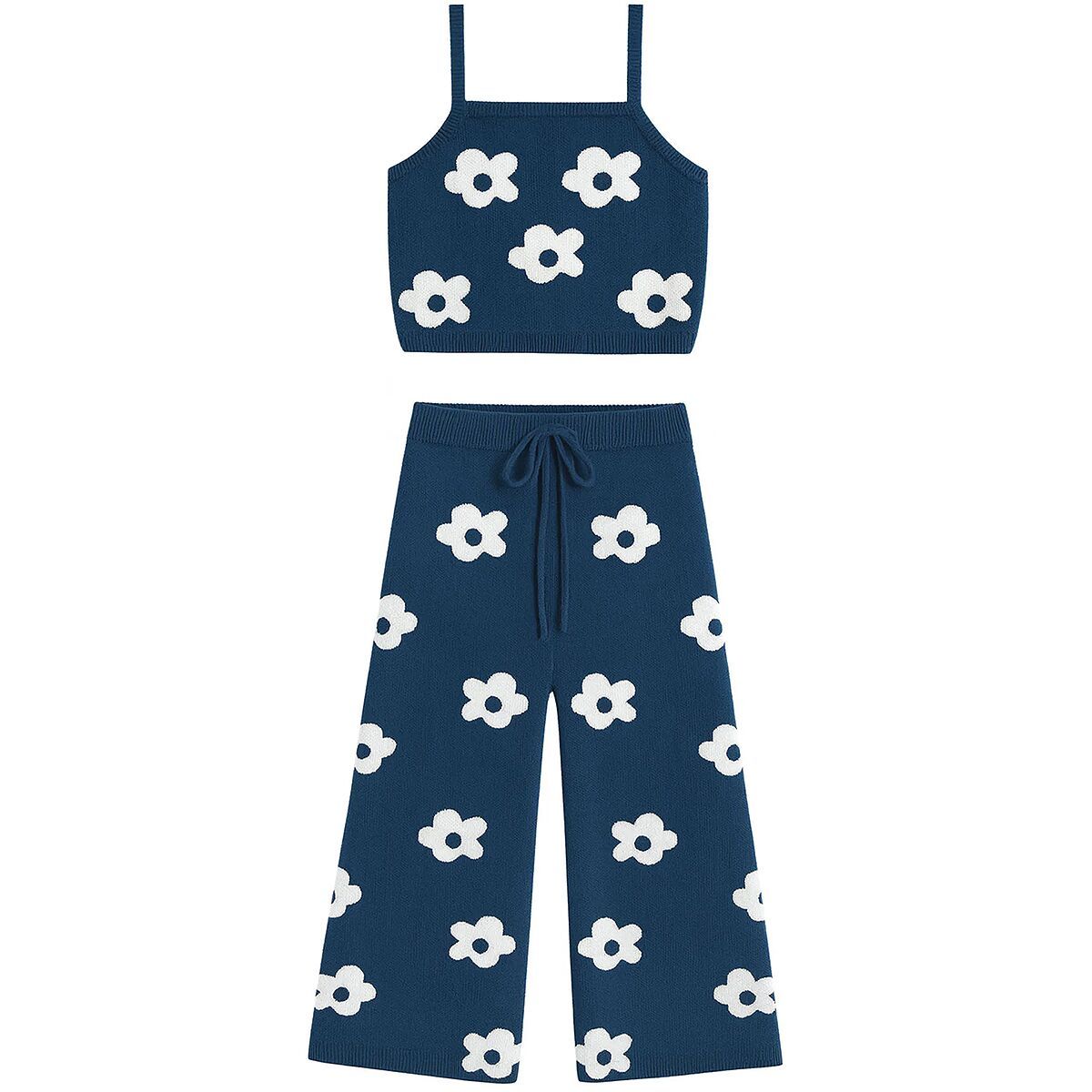 Image of Seaesta Surf Knit Daisy Set - Girls' Navy, 4/5