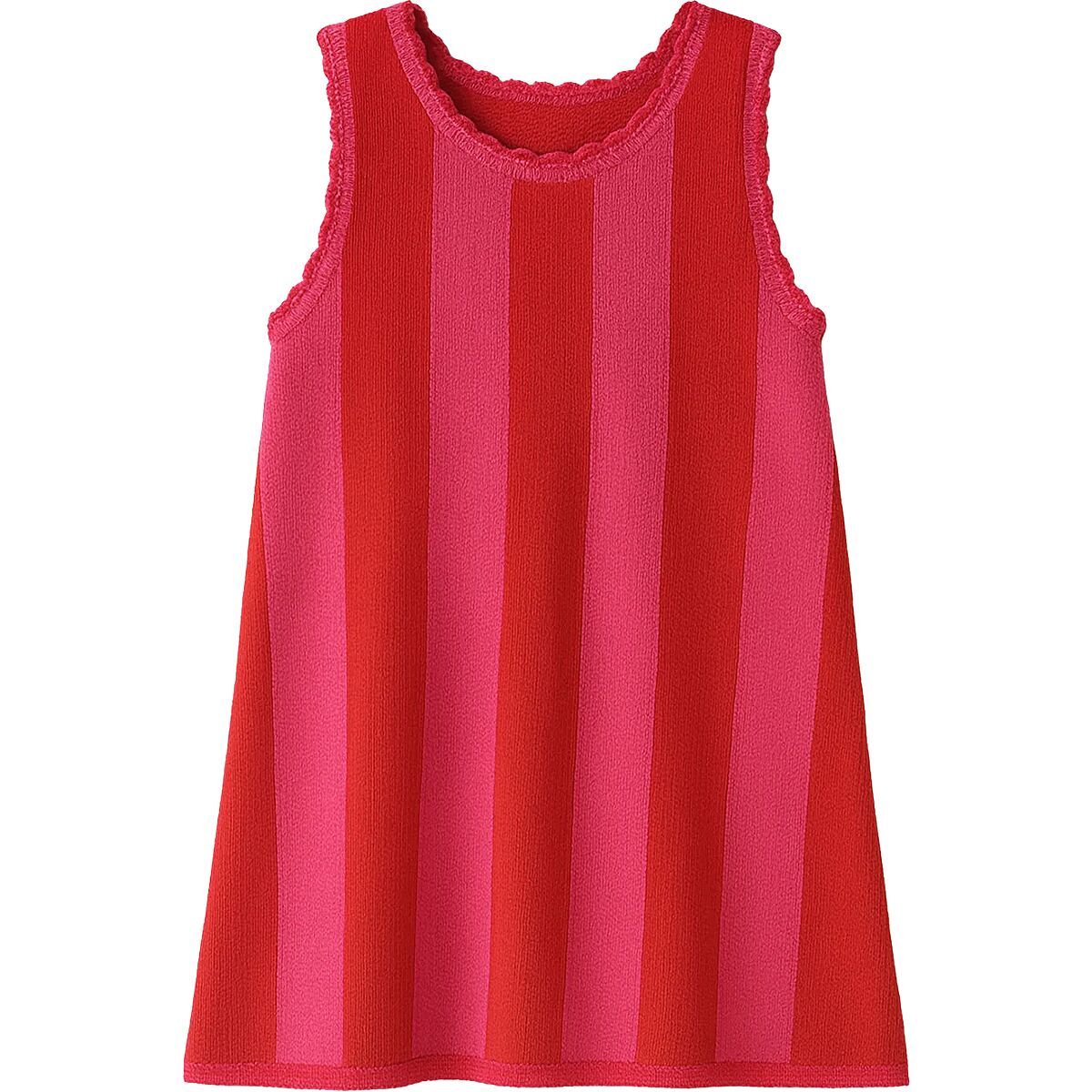 Image of Seaesta Surf Knit Stripe Dress - Girls' Hot Pink, 4/5