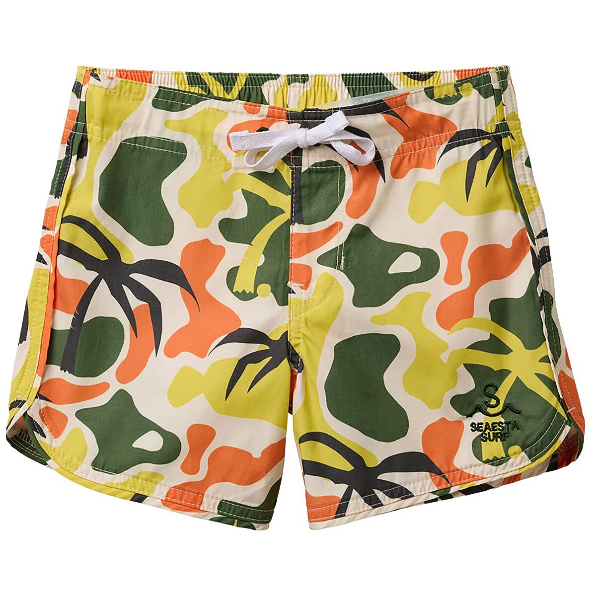 Image of Seaesta Surf Palm Tree Camo Boardshort - Boys' Orange, 7