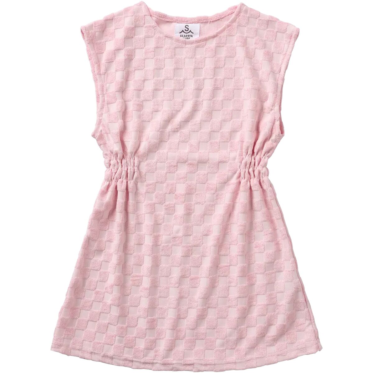 Image of Seaesta Surf Terry Cover Up Dress - Girls' Checker Pink, 8/9