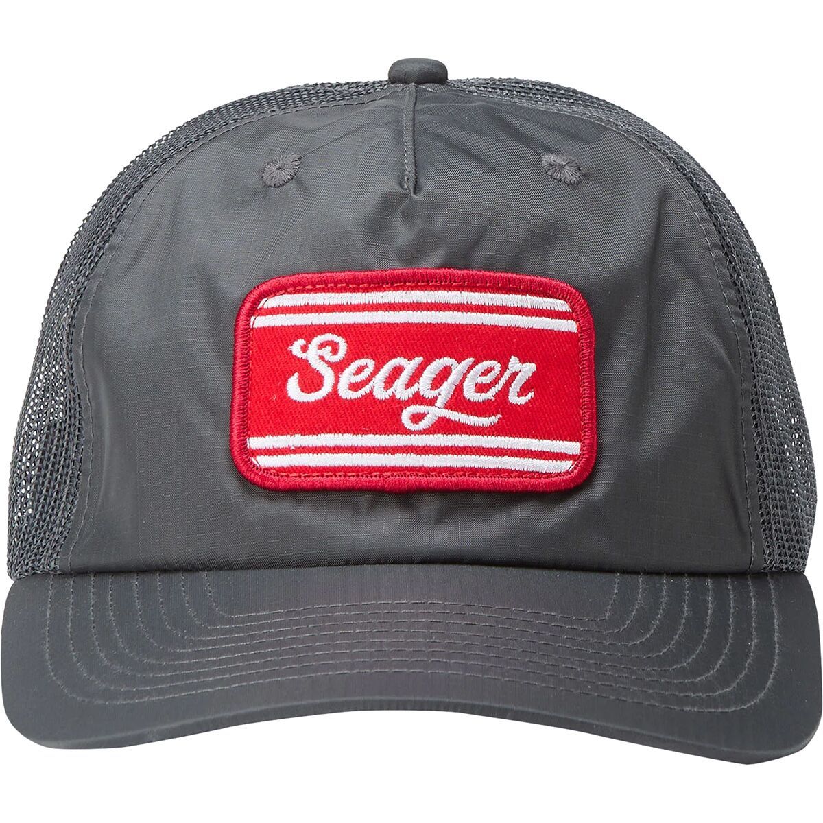 Seager Co. Whitewater Nylon Mesh Snapback Hat Stone Grey, One Size
