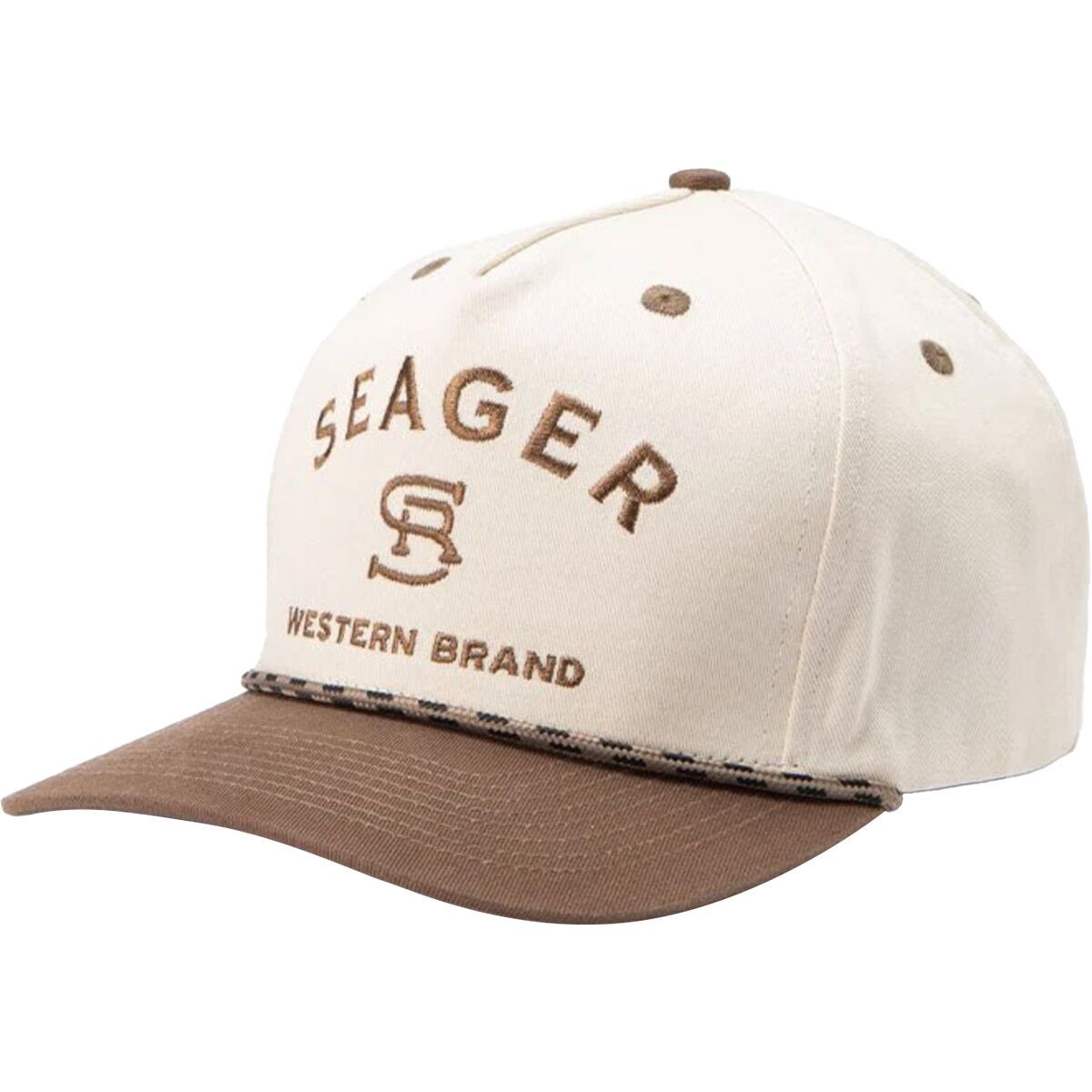 Image of Seager Co. Branded Snapback Cream/Brown, One Size