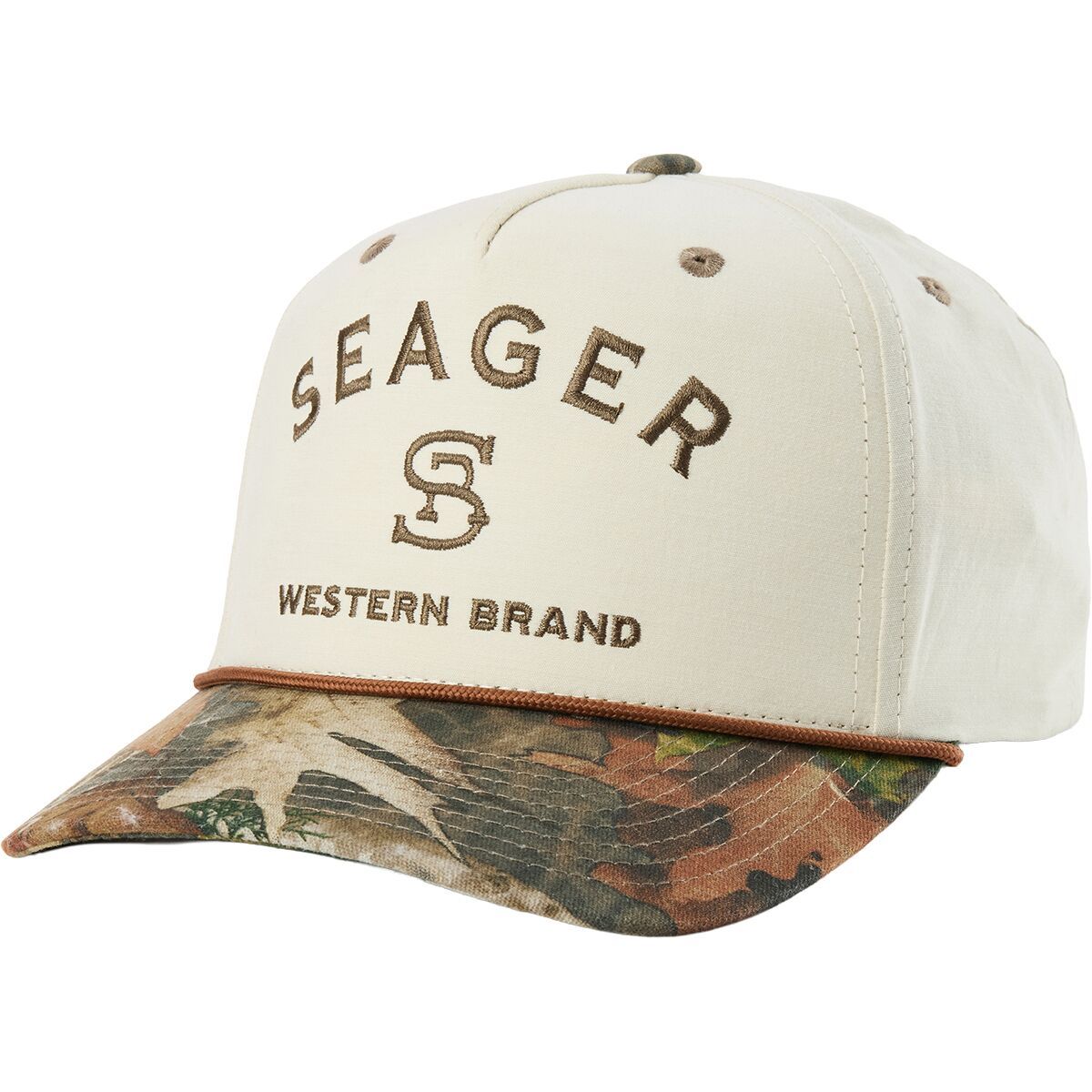 Image of Seager Co. Branded Snapback Cream/Camo, One Size