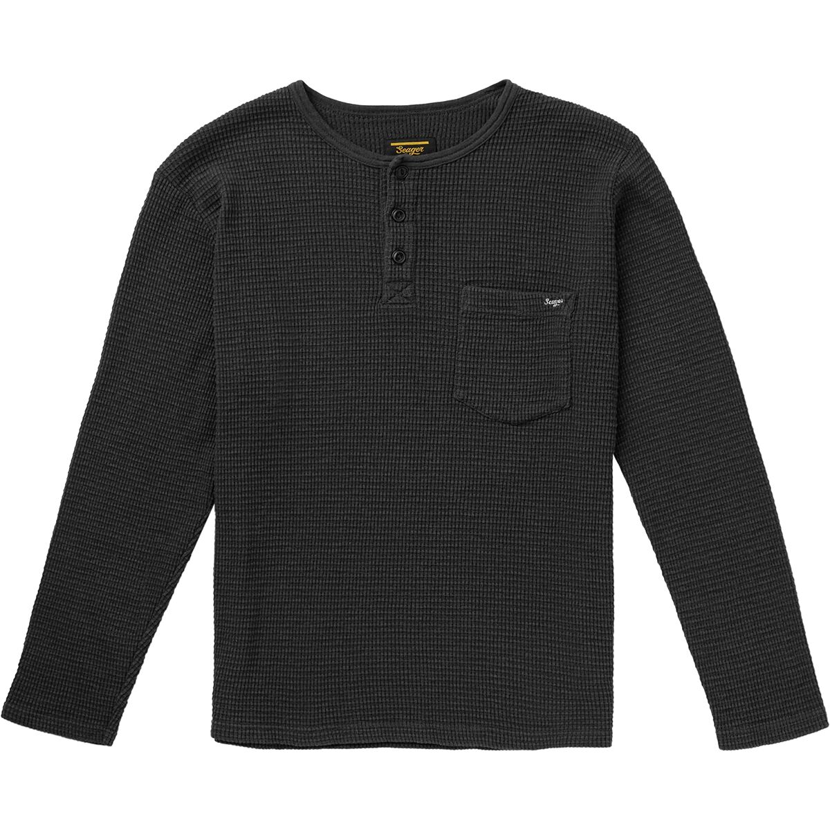 Image of Seager Co. Sawpit Henley Long-Sleeve Thermal Top - Men's Vintage Black, XL