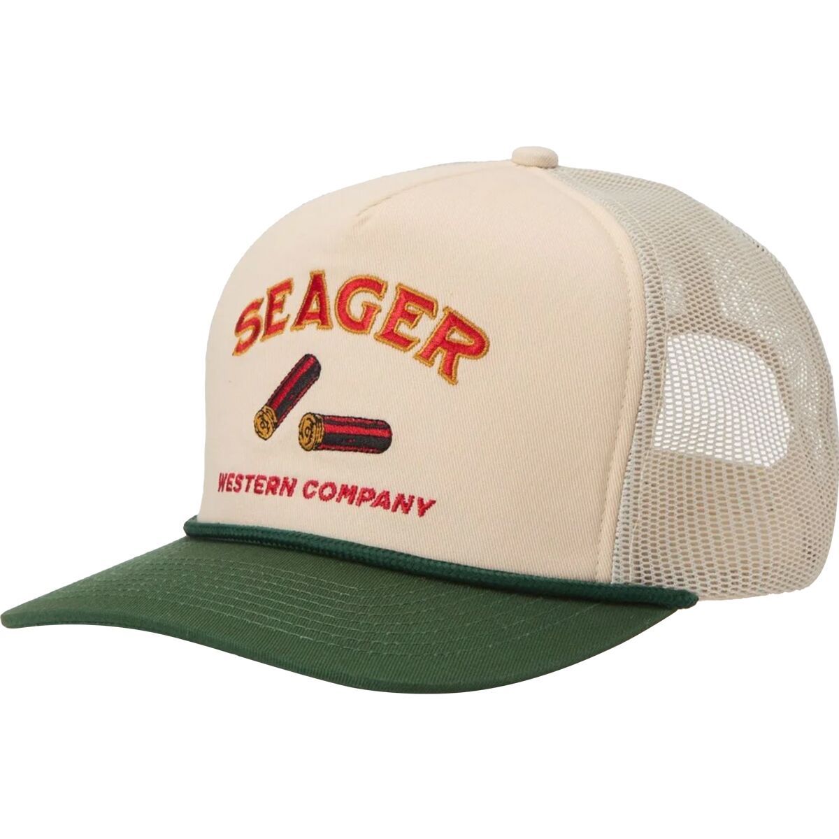 Seager Co. Gone Huntin' Snapback Cream/Green, One Size