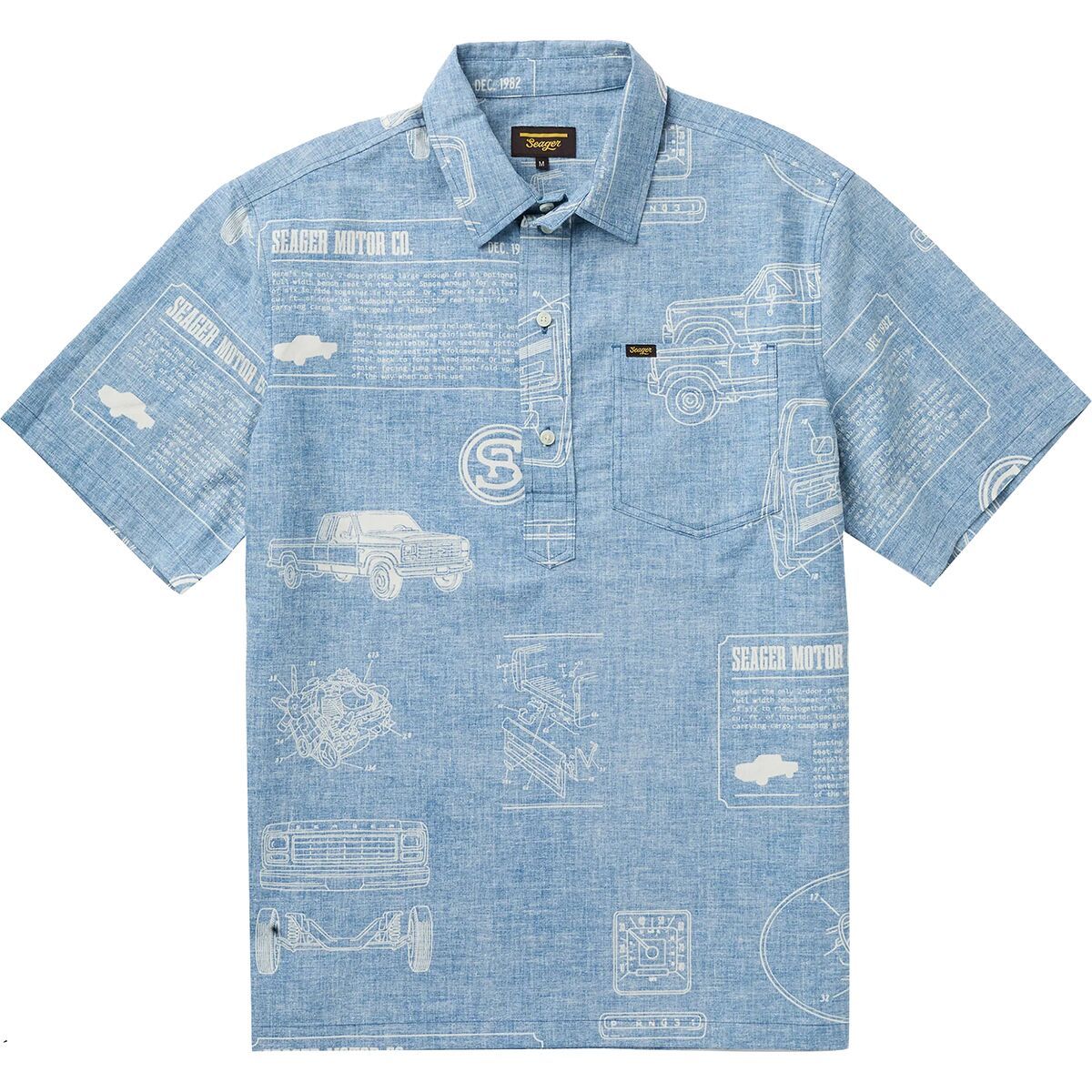 Image of Seager Co. Schooner 3/4 Button-Up Shirt - Men's Blue, S