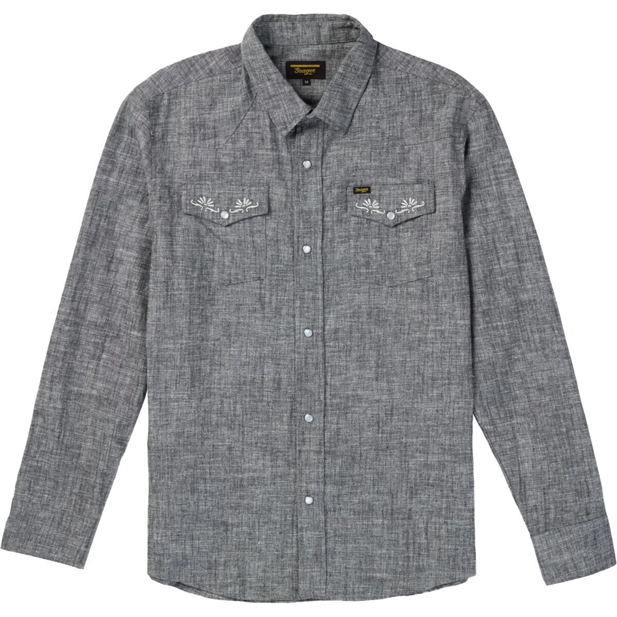 Image of Seager Co. Reagan Pearl Snap Hemp Shirt - Men's Washed Black, XXL