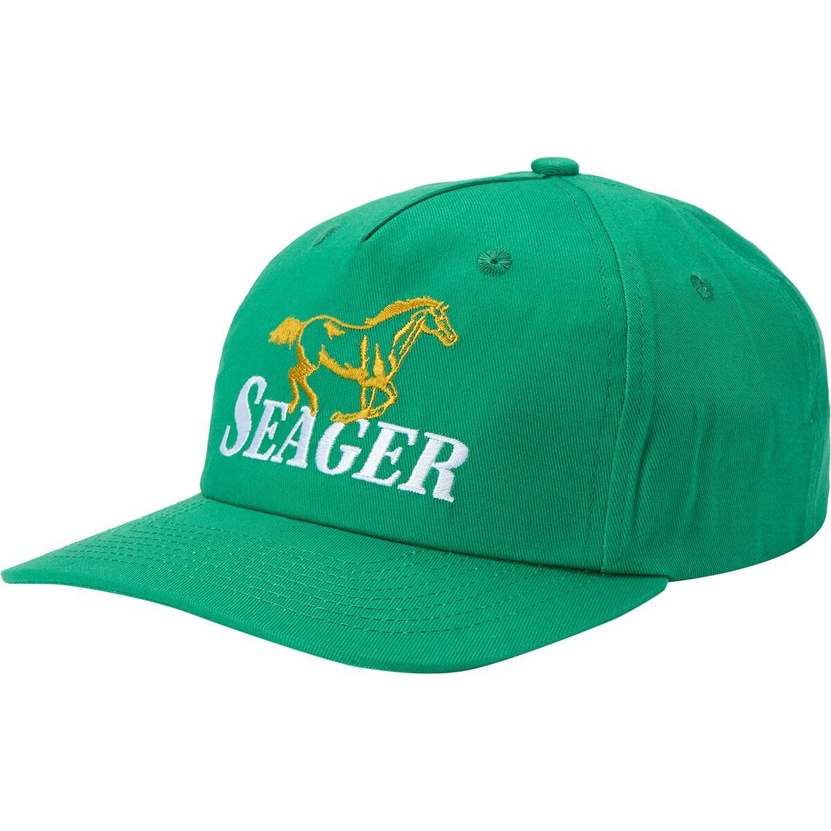 Seager Co. One Horse Snapback Hat Green, One Size