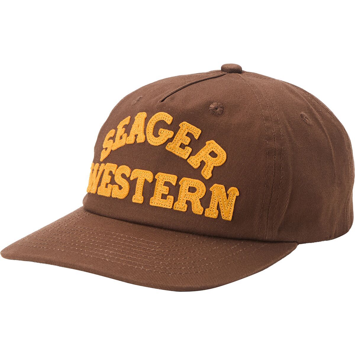 Seager Co. Western Snapback Hat Brown, One Size