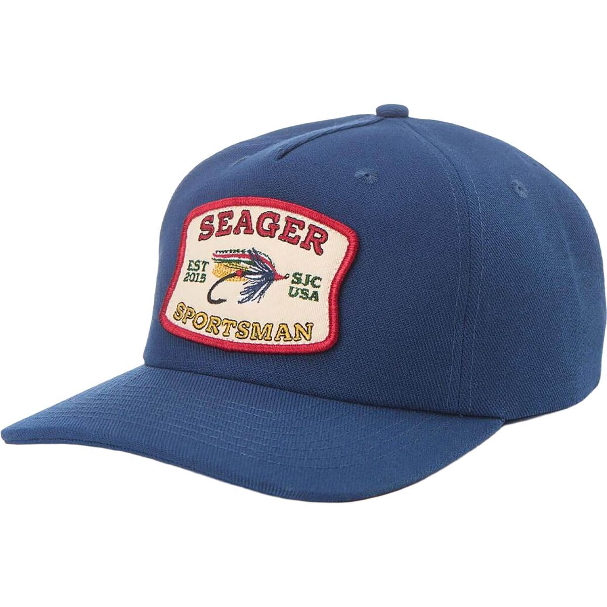 Image of Seager Co. Sportsman Snapback Hat Navy, One Size