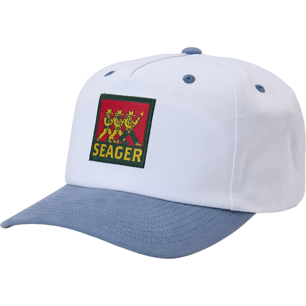 Image of Seager Co. Finger Guns Snapback Hat White/Teal, One Size