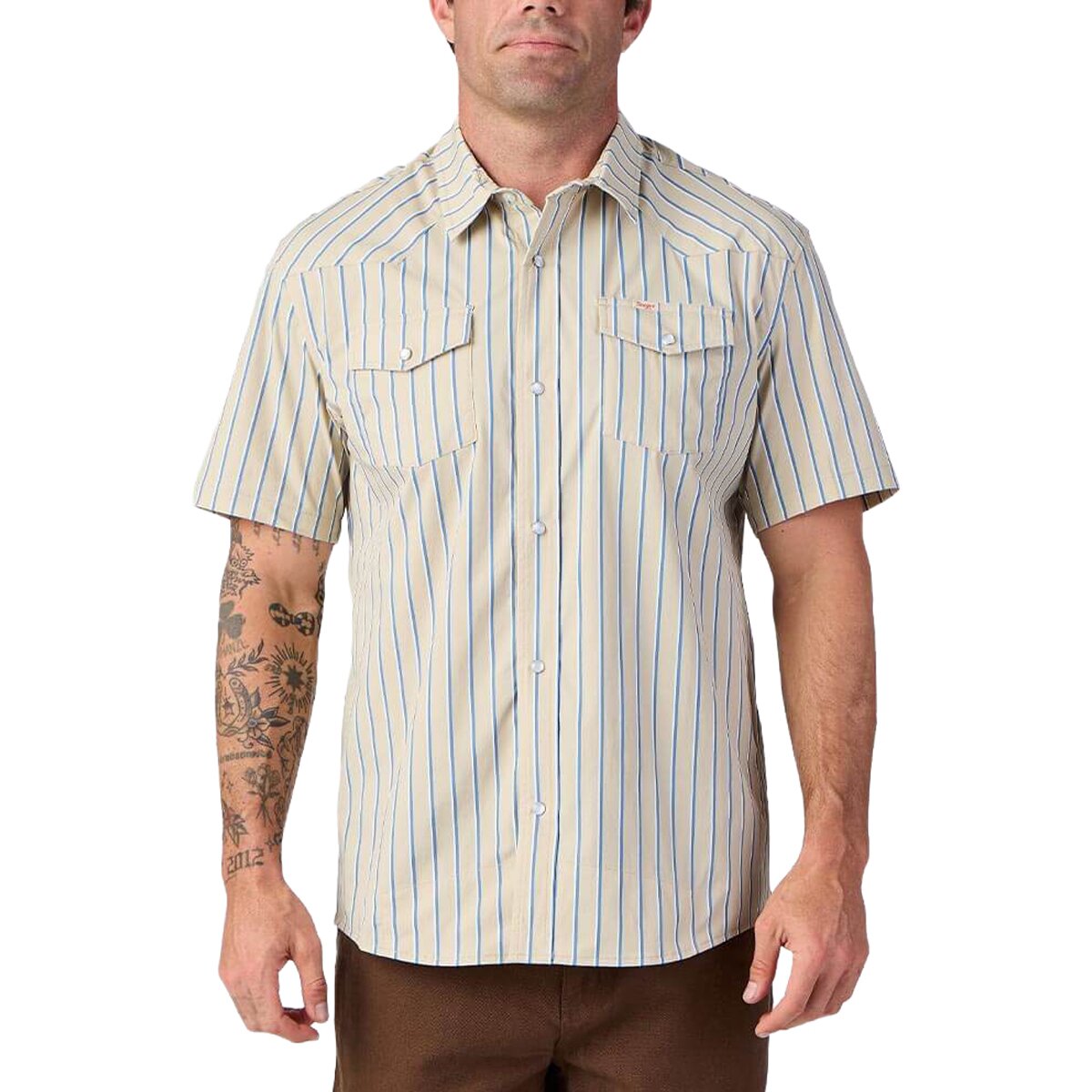 Seager Co. Seager Co. El Ranchero Short-Sleeve Shirt - Men's Tidal Foam Stripe, XL