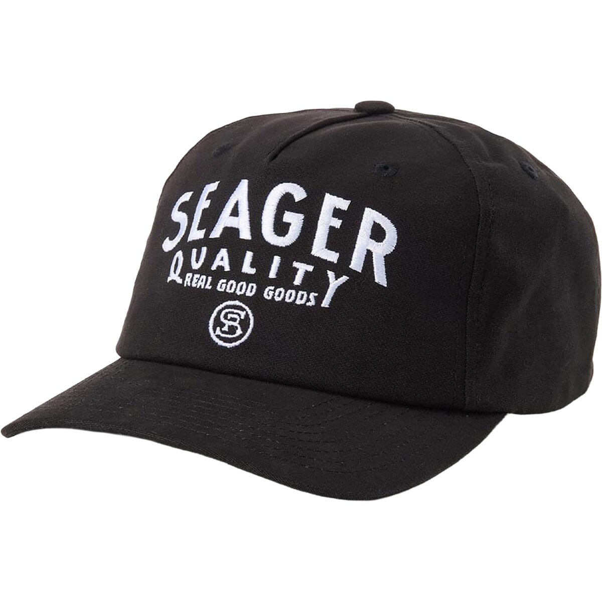 Image of Seager Co. Quality Snapback Hat Black, One Size