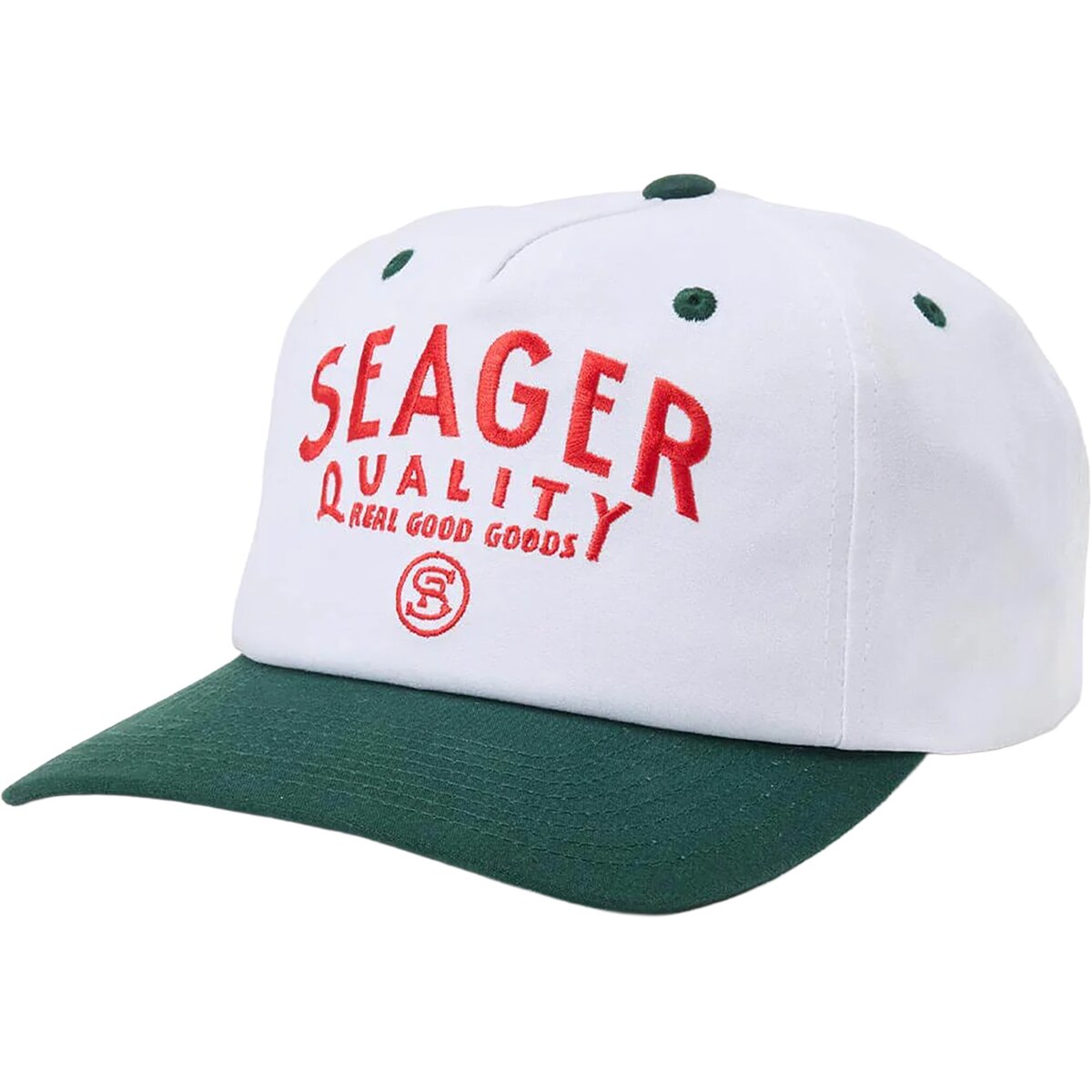 Seager Co. Seager Co. Quality Snapback Hat White/Green, One Size