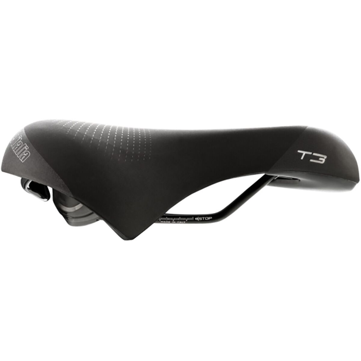Image of Selle Italia T3 Flow Saddle Black, FeC Alloy, W210xL267mm