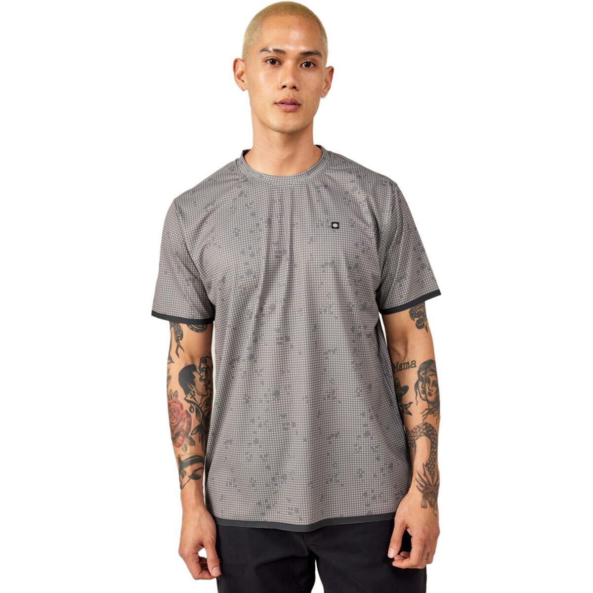 686 Let's Go Tech T-Shirt - Men's Desert Grid Charcoal, S