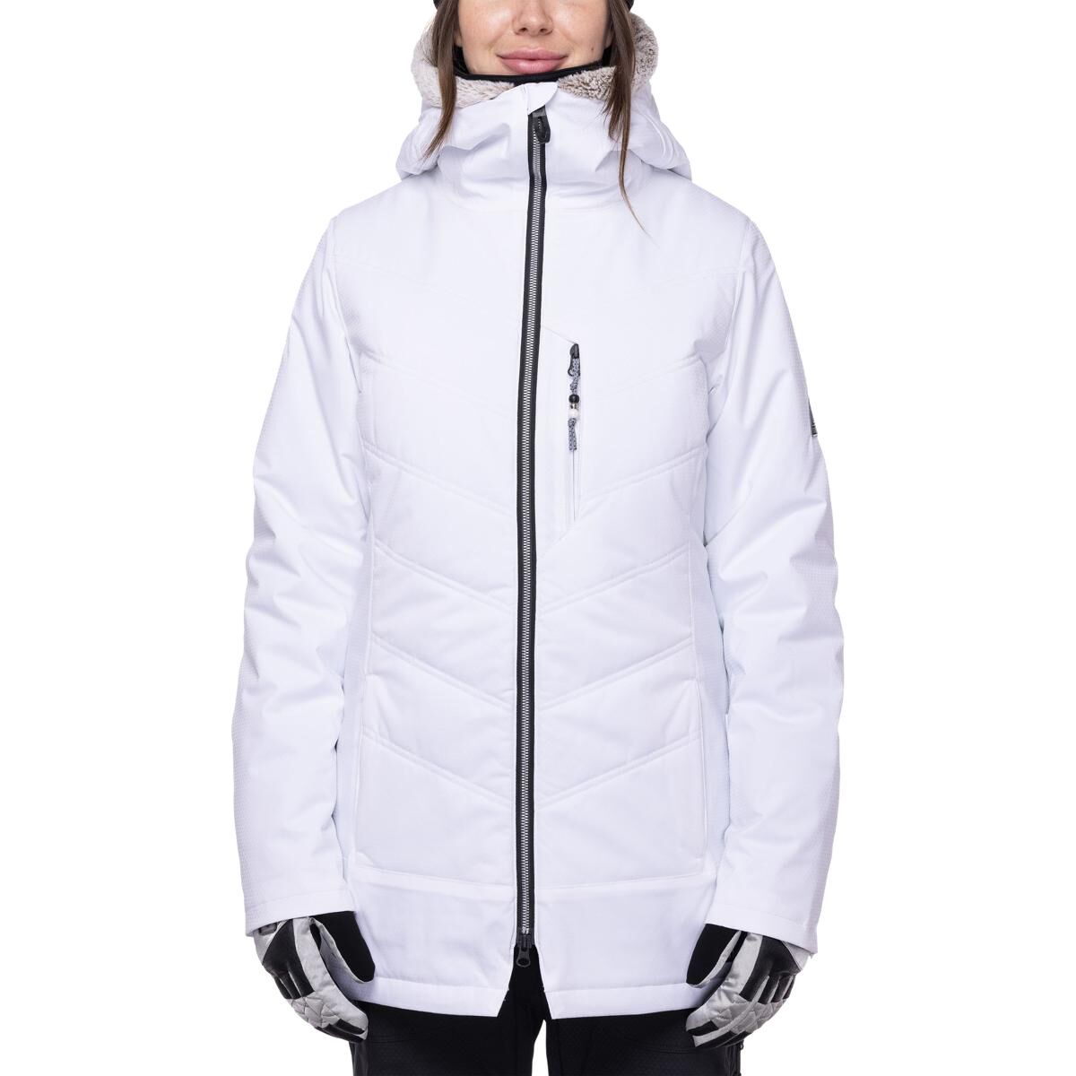 686 Cloud Insulated Jacket - Women's White Geo Jacquard, S