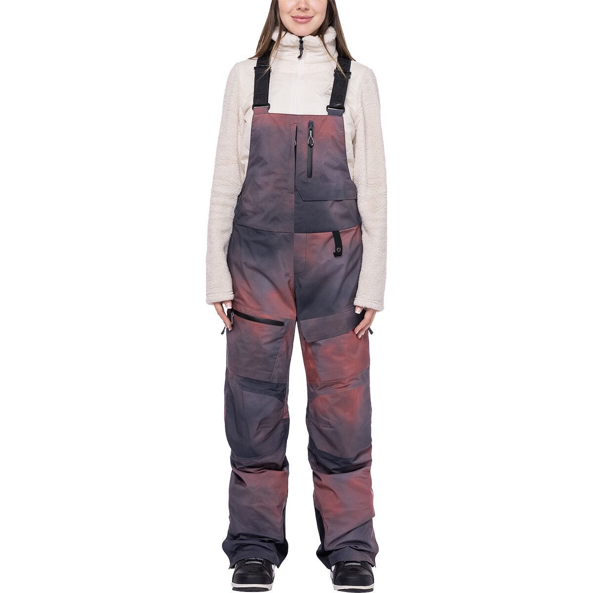686 Geode Thermagraph Bib Pant - Women's Hot Coral Spray, S