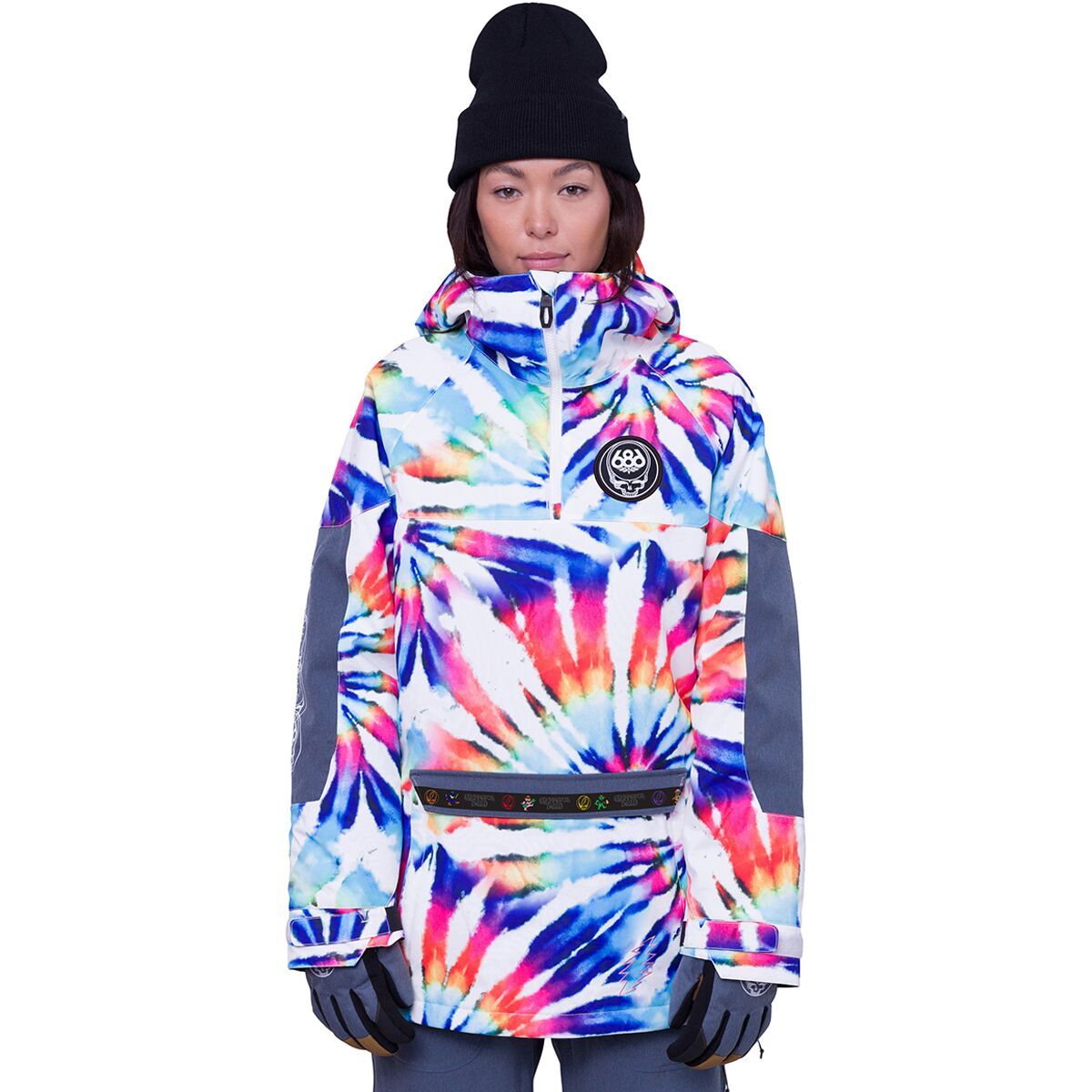 686 Upton Insulated Anorak Jacket - Women's Grateful Dead White Tie Dye, L