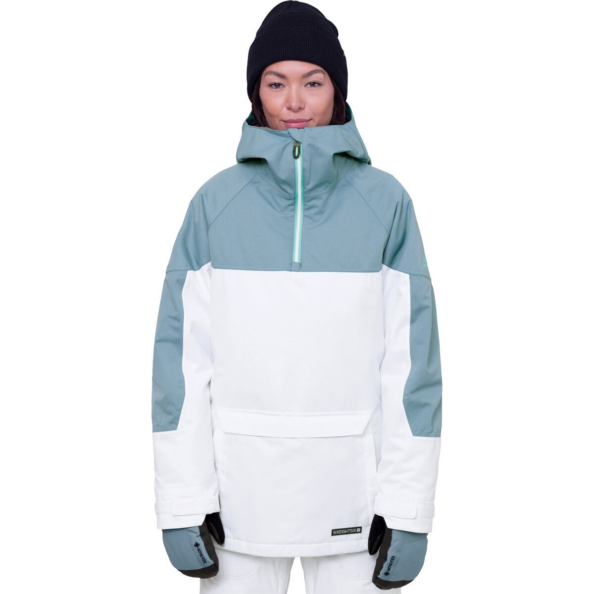 686 Upton Insulated Anorak Jacket - Women's Steel Blue Colorblock, M