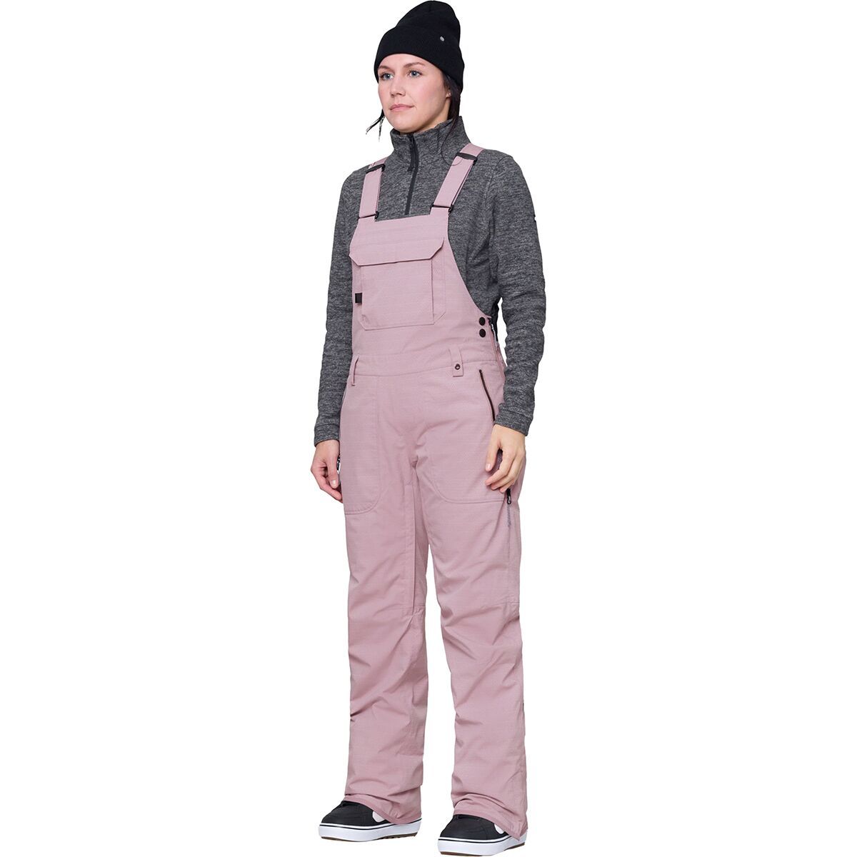 686 Black Magic Insulated Bib Pant - Women's Dusty Mauve Geo Jacquard, XL