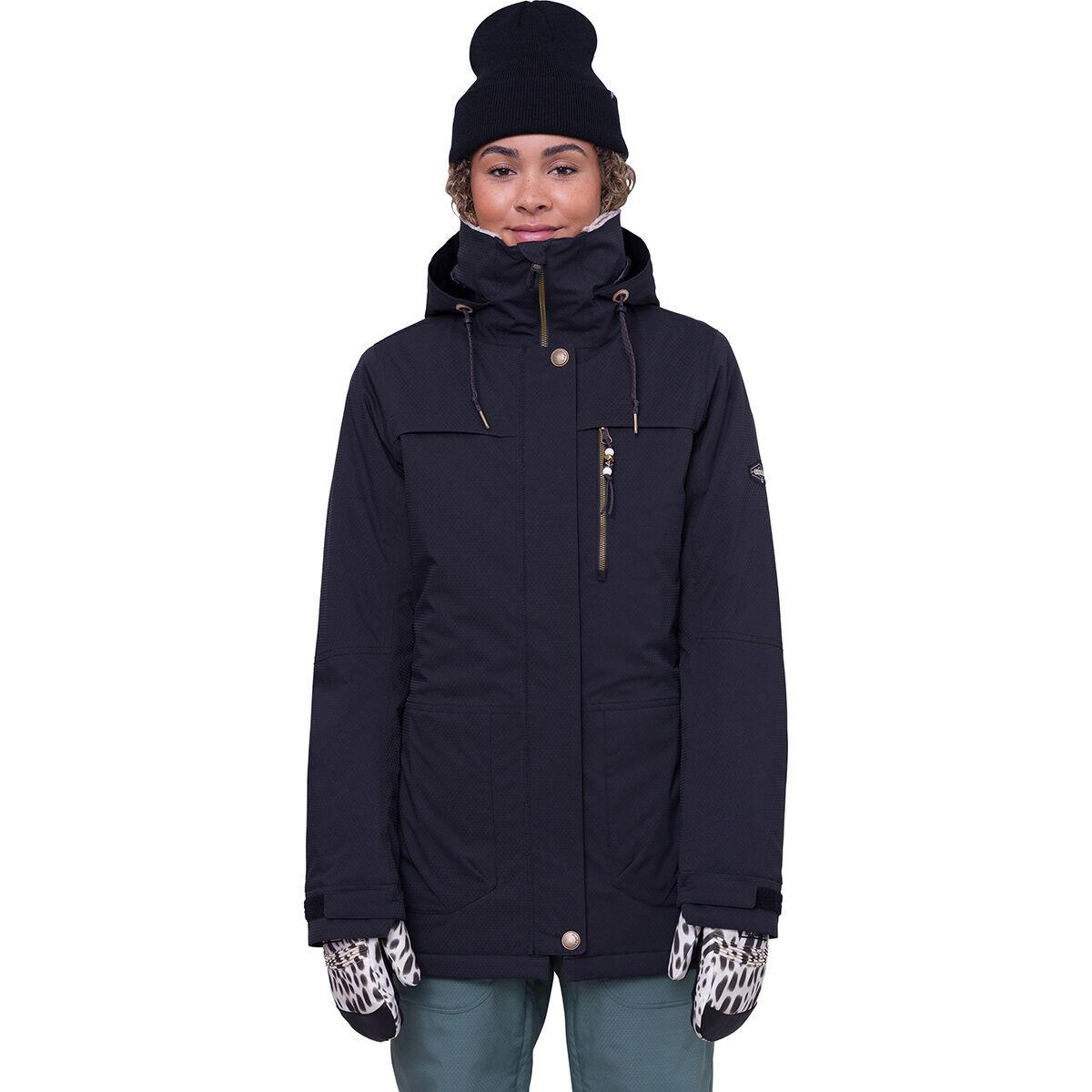 686 Spirit Insulated Jacket - Women's Black Geo Jacquard, S