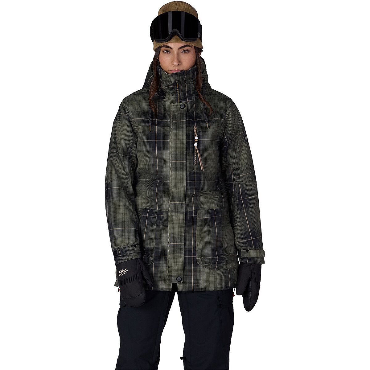 Image of 686 Spirit Insulated Jacket - Women's Fatigue Green Plaid, XS