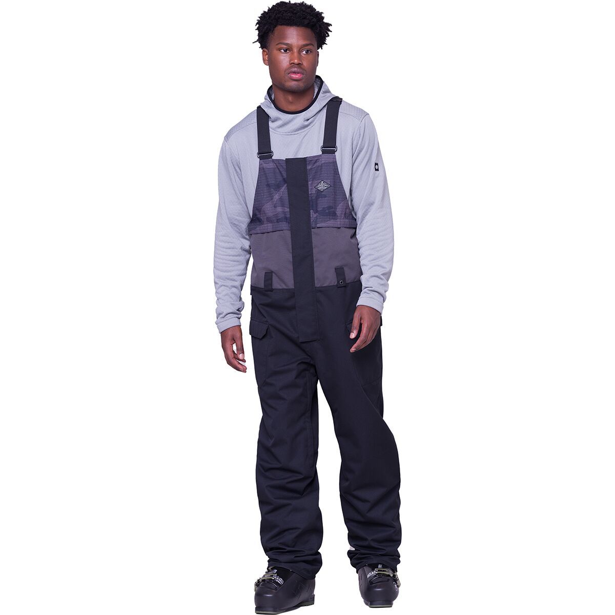 686 Frontier Shell Bib Pant - Men's Black Camo Colorblock, L