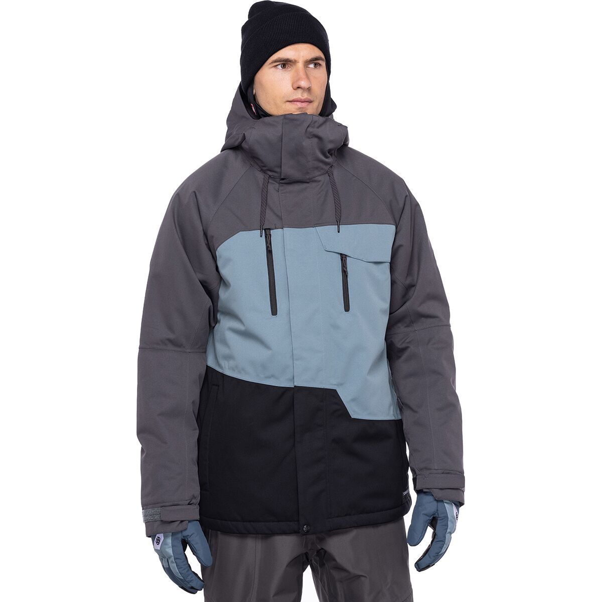 686 Geo Insulated Jacket - Men's Charcoal Colorblock, L