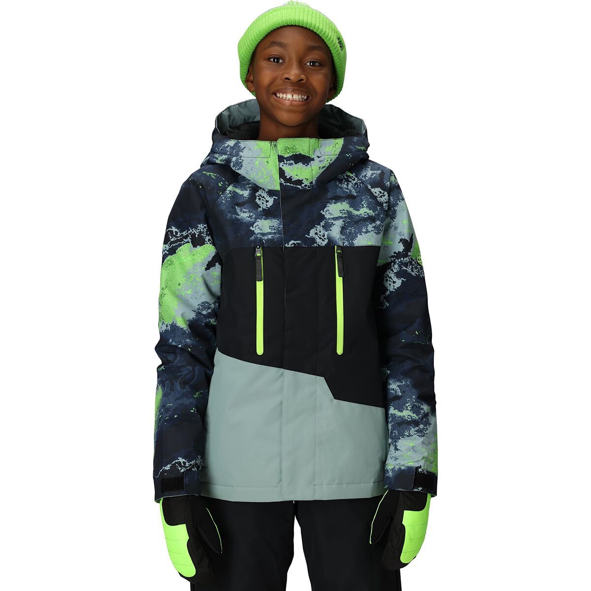 Image of 686 Geo Insulated Jacket - Boys' Blue Hemisphere Colorblock, XL