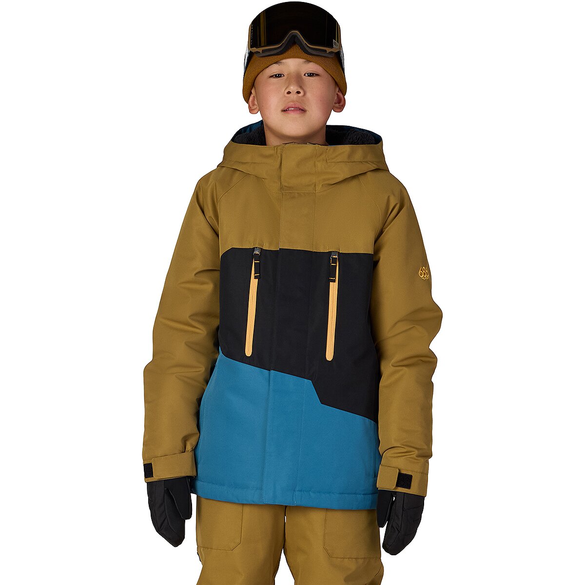 Image of 686 Geo Insulated Jacket - Boys' Bronze Colorblock, S