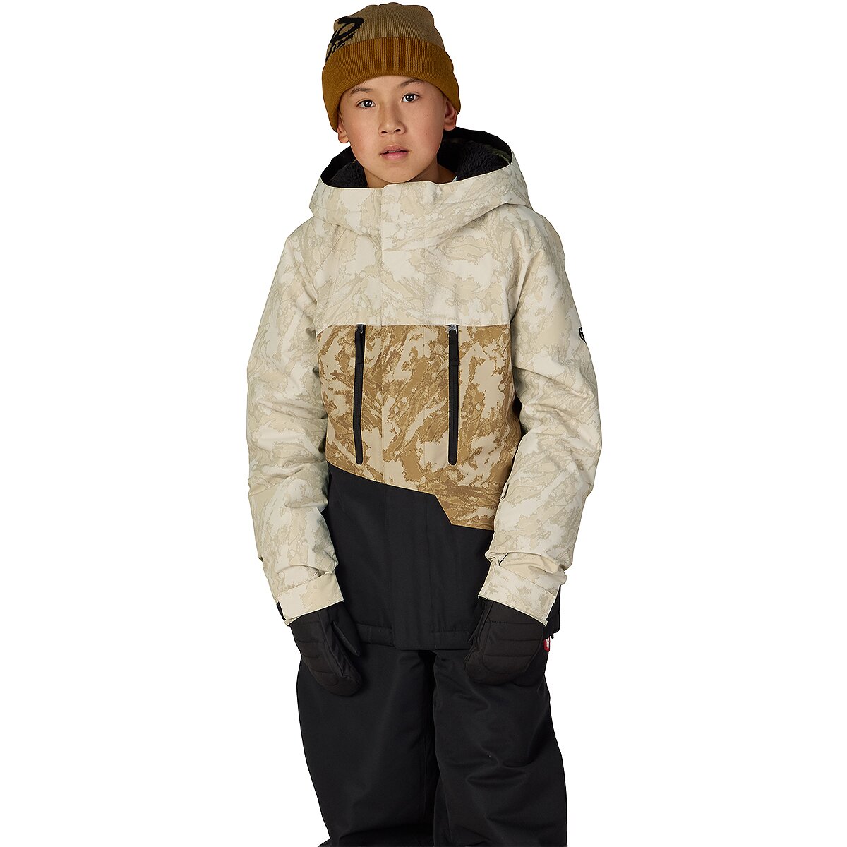 Image of 686 Geo Insulated Jacket - Boys' Limestone Scratch Colorblock, S