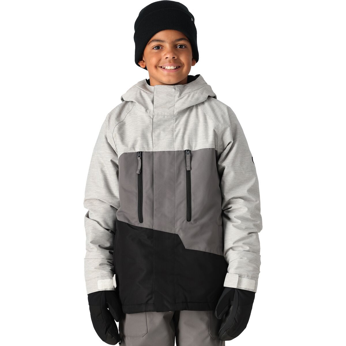 686 Geo Insulated Jacket - Boys' White Heather Colorblock, S