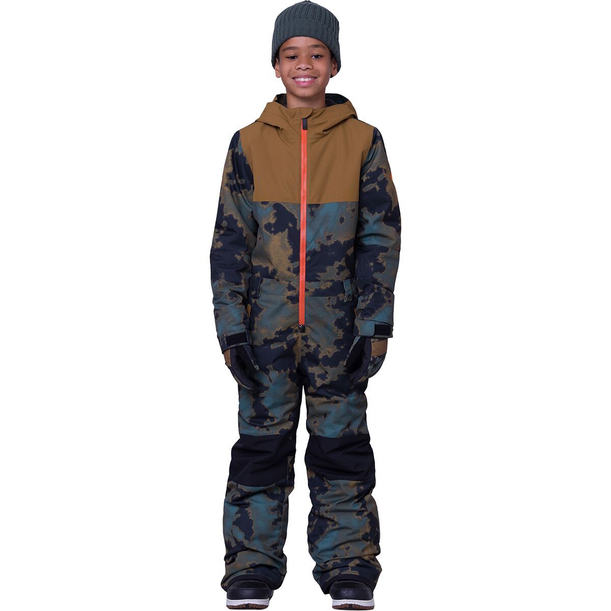 686 Shazam One-Piece Snow Suit - Kids' Breen Nebula Colorblock, M