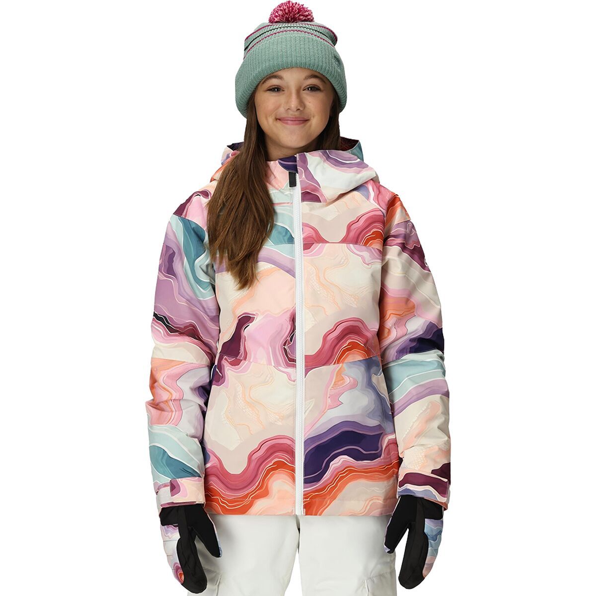 Image of 686 Athena Insulated Jacket - Girls' Sedimentary Print, S
