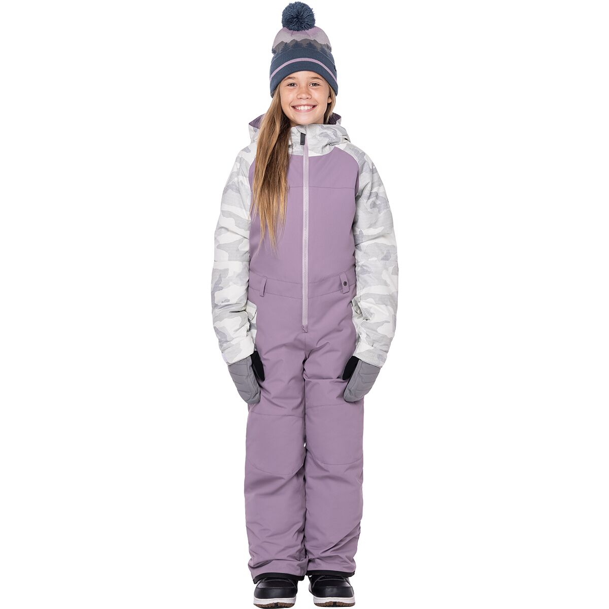 686 Shine One-Piece Snow Suit - Girls' Dusty Orchid Colorblock