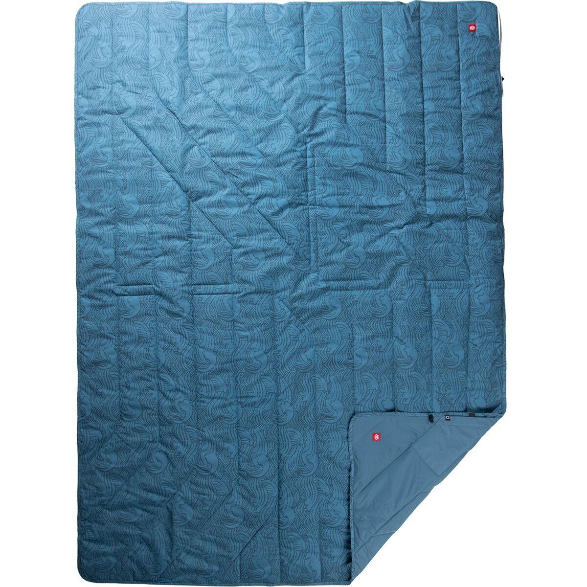 686 Waterproof Hooded Puffer Blanket Vintage Blue Waves, One Size