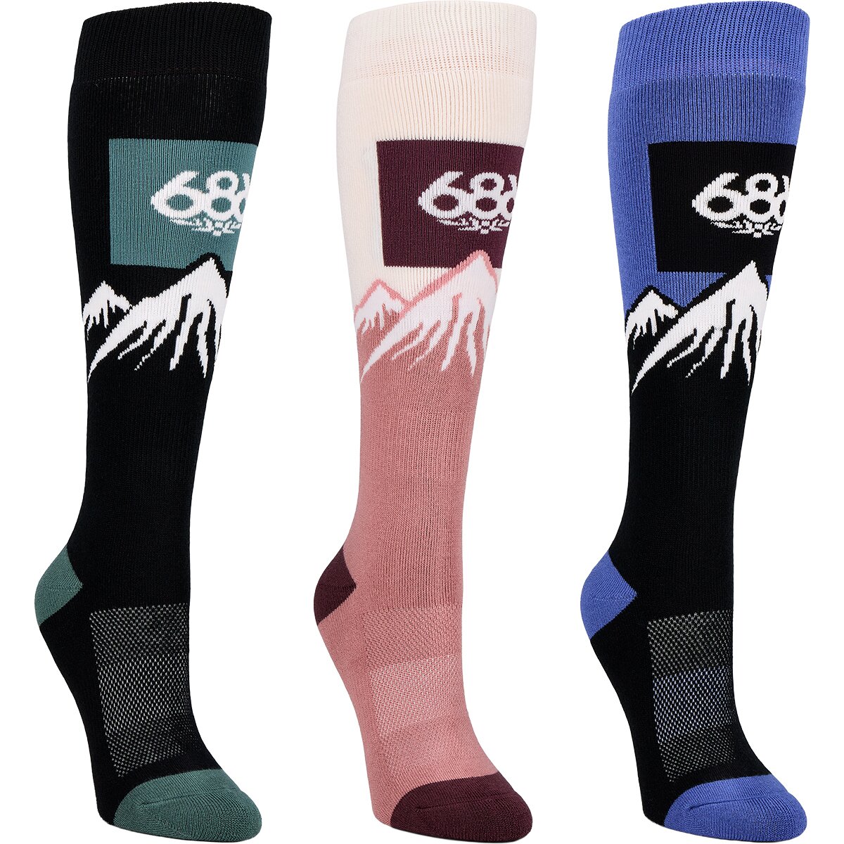 Image of 686 Peak Sock - 3-Pack - Women's Assorted 2, L/XL