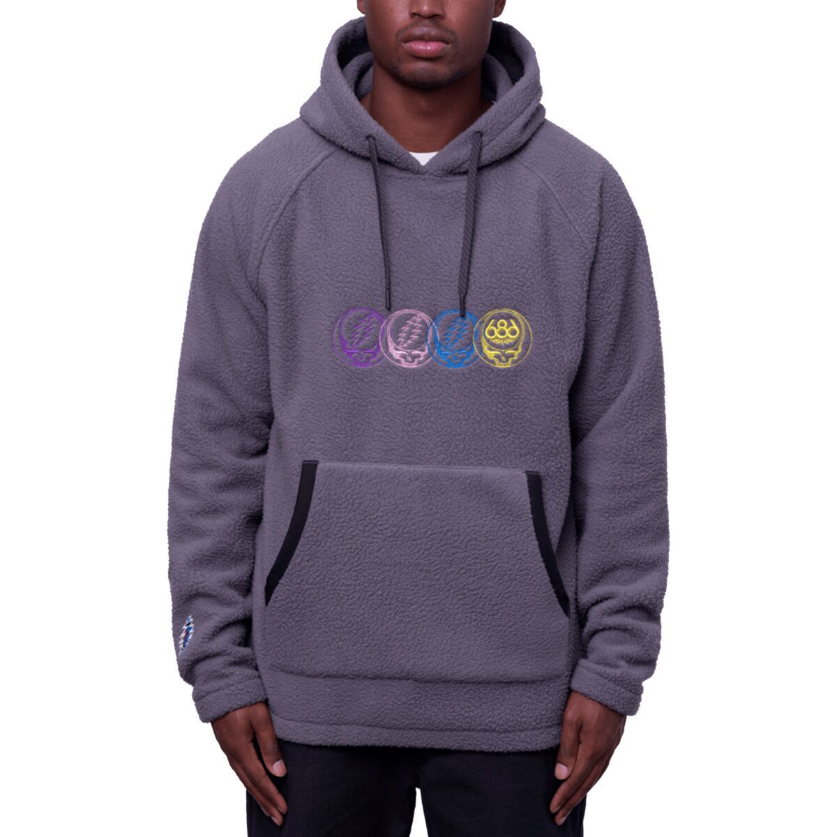 686 Buttermilk Sherpa Fleece Hoodie - Men's Grateful Dead Rhino Grey, S