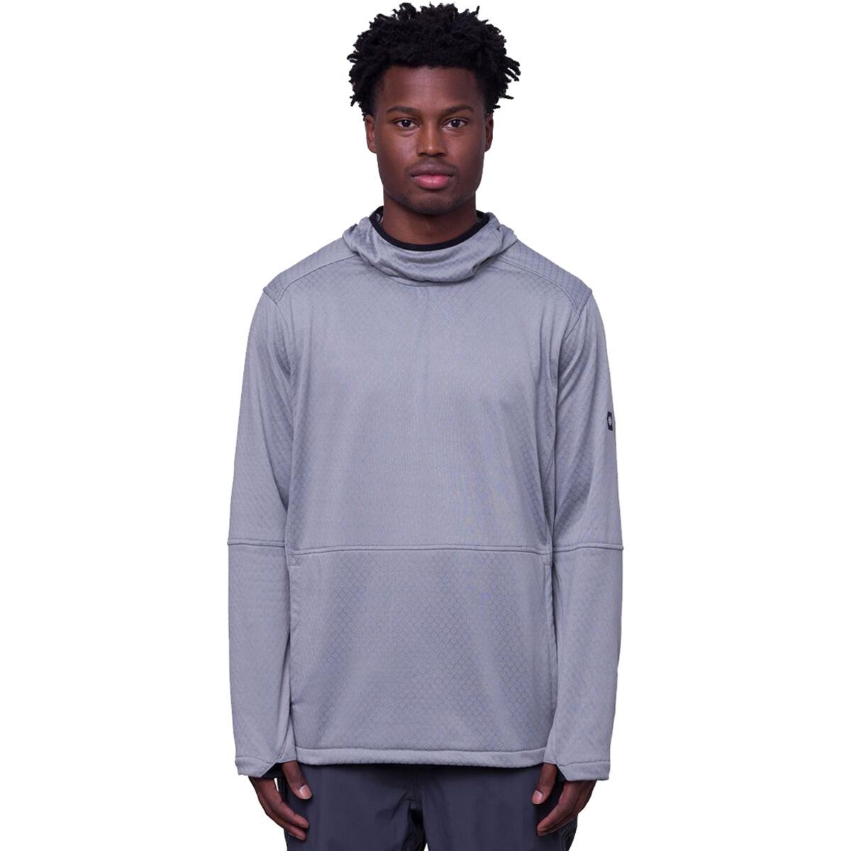 686 Mission Grid Fleece Hoodie - Men's Grey, S
