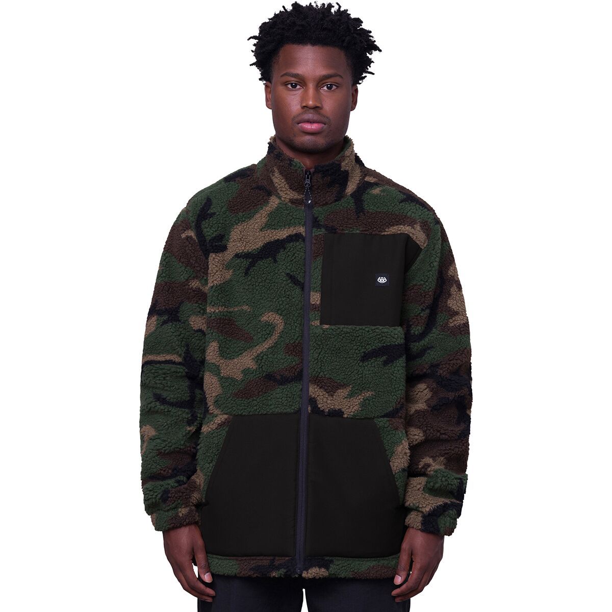 Image of 686 Molehill Sherpa Zip-Up Jacket - Men's Green Camo, S
