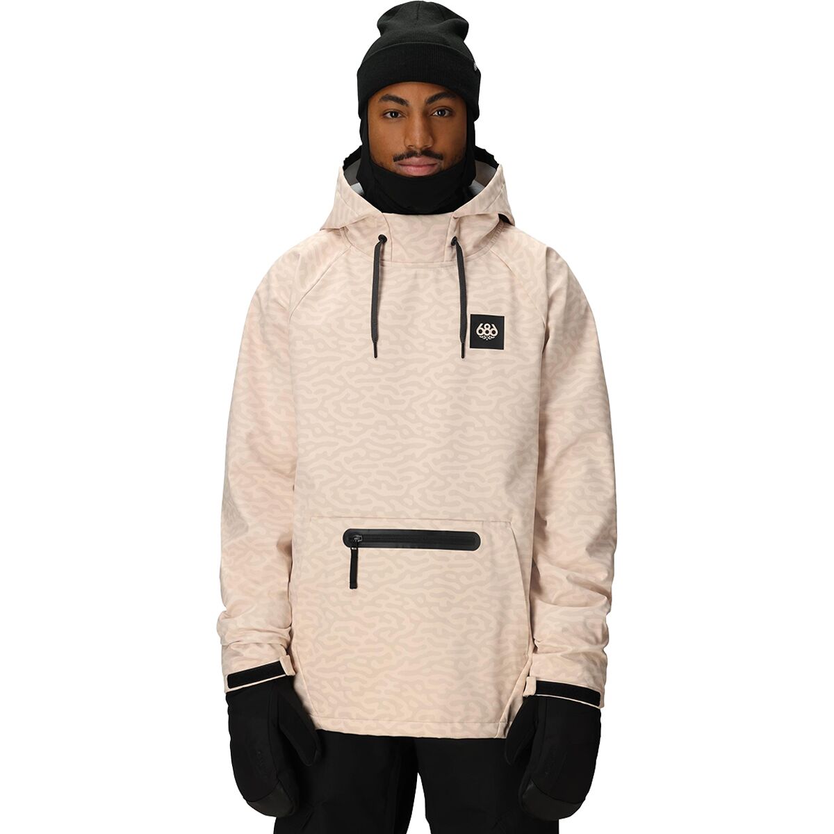 686 686 Hyperchromic Waterproof Pullover Hooded Jacket - Men's Smokey Pink Haze, XXL