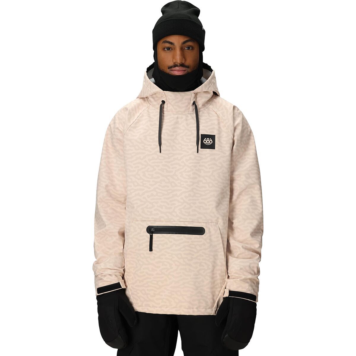 Image of 686 Hyperchromic Waterproof Pullover Hooded Jacket - Men's Smokey Pink Haze, XXL