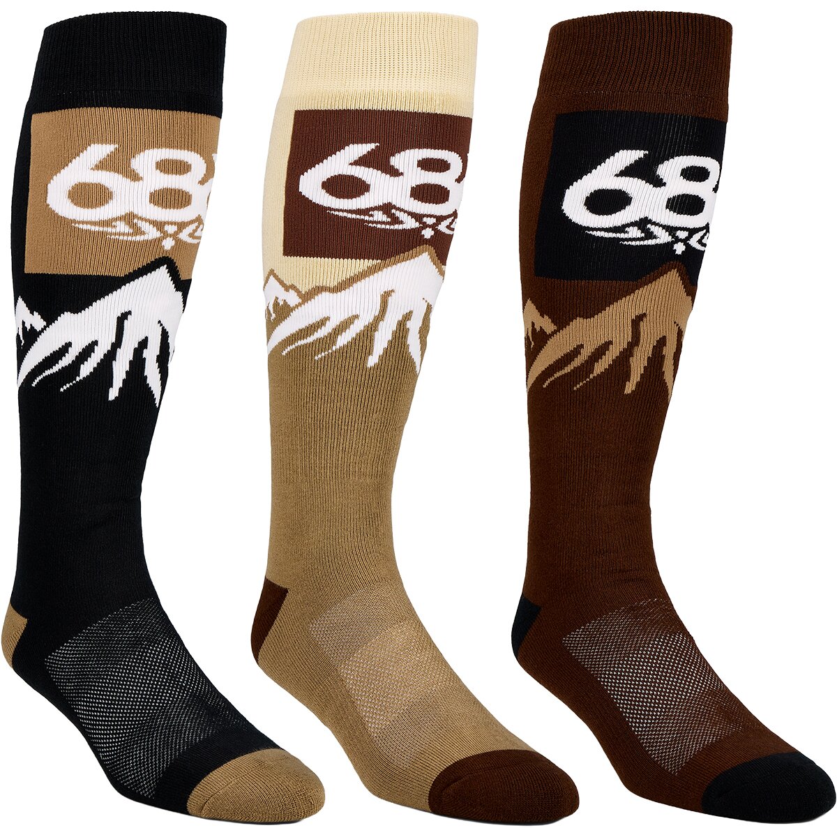 Image of 686 Snow Caps Sock - 3-Pack Assorted 2, L/XL