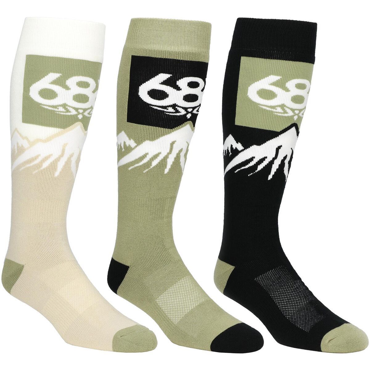 Image of 686 Snow Caps Sock - 3-Pack Multi, L/XL