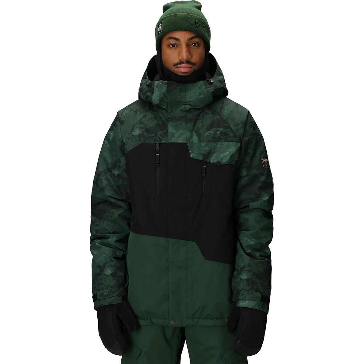 Image of 686 Geo Insulated Jacket - Men's Moss Green Colorblock, M